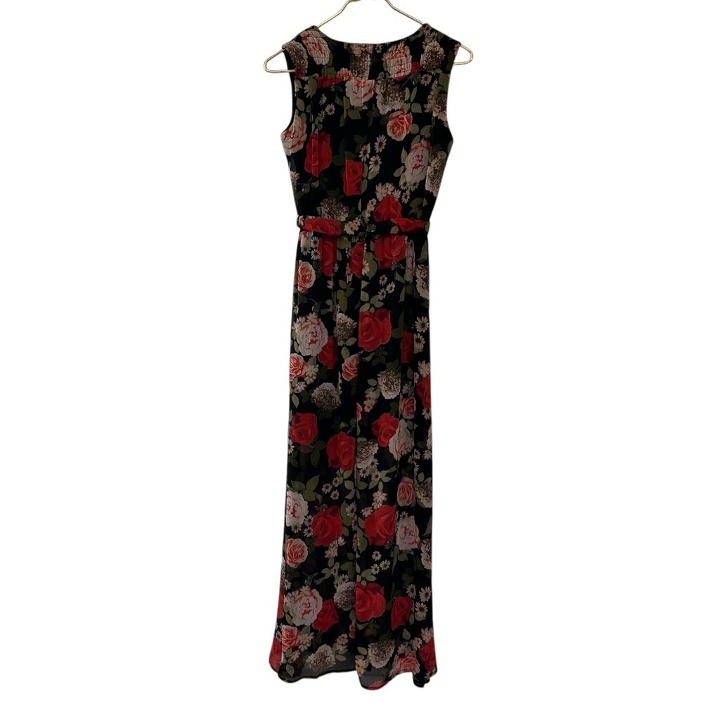 Disney Beauty & The Beast Black Red Rose Floral Maxi Dress XS - Picture 4 of 11